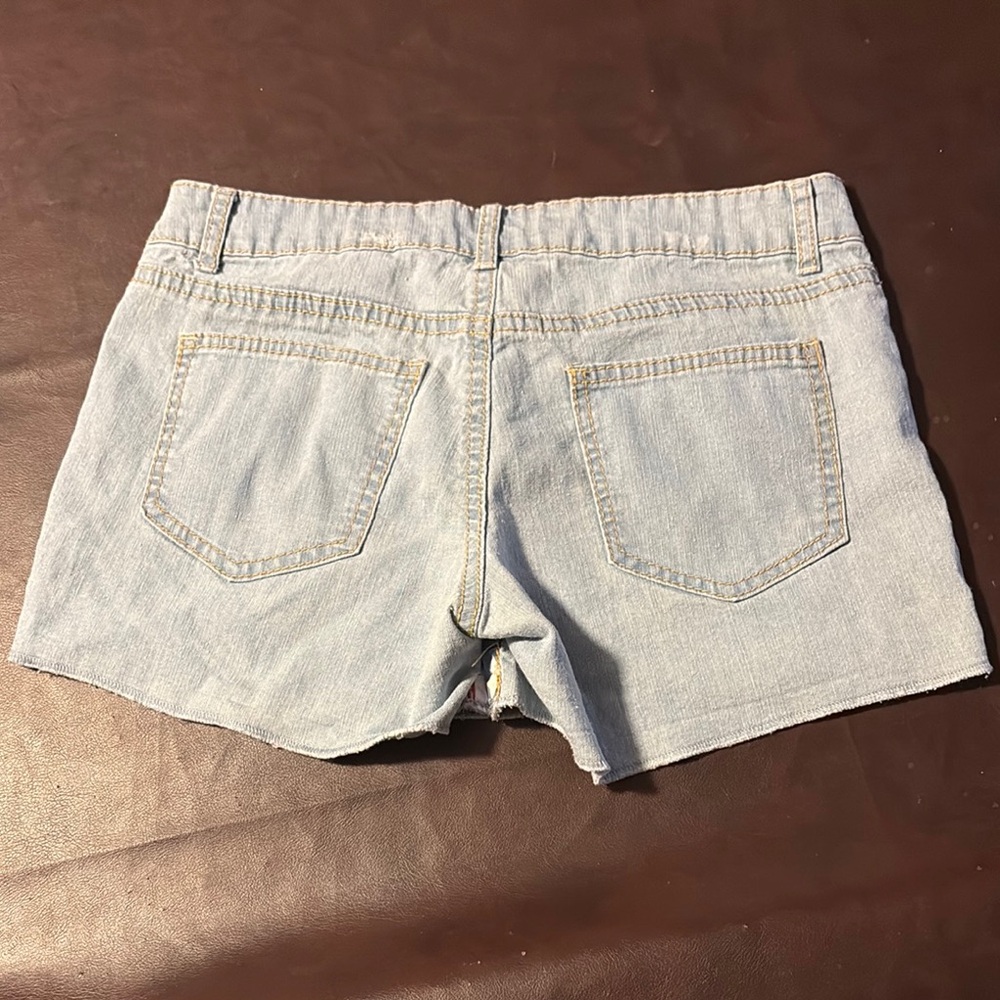 L.e.i. American Flag Denim Shorts 4th of July shorts patriotic low rise 9 teens - Picture 2 of 4